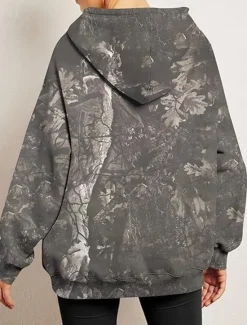Women's Hoodie Sweatshirt Pullover Active Sportswear Graphic Casual Sports Hooded Print Front Pocket Long Sleeve Yellow Orange Brown Khaki Dark Gray Fall & Winter Women Hoodies & Sweatshirts
