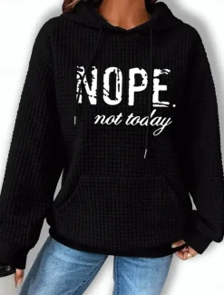 Women's Hoodie Sweatshirt Letter Street Dailywear Pocket Print Casual Hoodie Long Sleeve Micro-elastic Fall Winter Comfrt Breathable Soft Fabric Women Hoodies & Sweatshirts