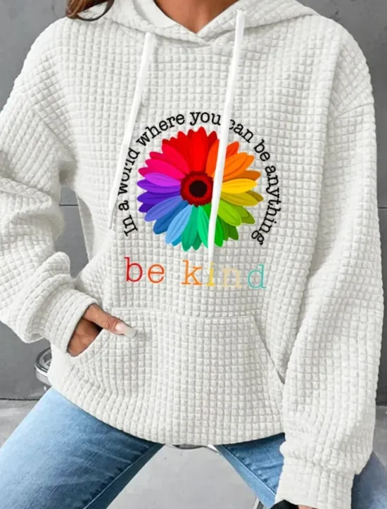 Women's Hoodies Floral Graphic Casual Long Sleeve Hooded Regular Tops Street Dailywear Casual Pocket Print Black White Pink Dark Blue Gray Fall Winter Women Hoodies & Sweatshirts