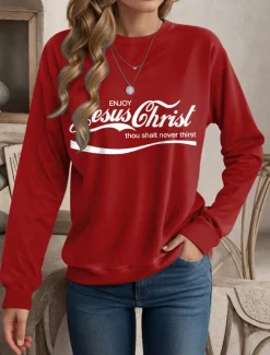Best Women's Hoodies Graphic Casual Long Sleeve Round Neck Regular Tops Work Dailywear Casual Print Fall Winter Women Hoodies & Sweatshirts