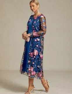Women's Jacket Coat Blazer Lace Embroidered Elegant Floral Formal Anniversary Wedding Guest Daily Open Front Long Crewneck Regular Fit Long Sleeve Outerwear Spring Fall Women Blazers & Suits|Coats & Trench Coats