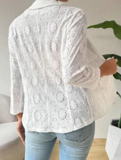 New Women's Jacket Dailywear Lace Solid Color Windproof Vintage Regular Fit Outerwear Long Sleeve Spring S Women Blazers & Suits