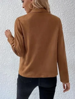 Clearance Women's Jacket Dailywear Solid Color Windproof Fashion Regular Fit Outerwear Long Sleeve Spring Black S Women Jackets
