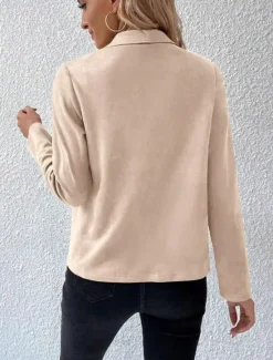 Clearance Women's Jacket Dailywear Solid Color Windproof Fashion Regular Fit Outerwear Long Sleeve Spring Black S Women Jackets