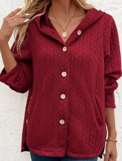 Hot Women's Jacket Party Button Solid Color Windproof Vintage Loose Fit Outerwear Long Sleeve Fall S Women Blazers & Suits