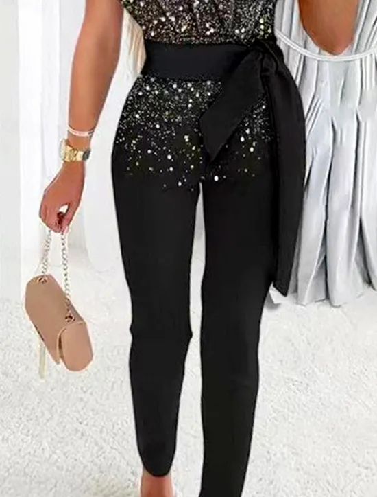 Discount Women's Jumpsuit Print Gradient One Shoulder Streetwear Wedding Party Disco Regular Fit Short Sleeve S M L Summer Women Jumpsuits