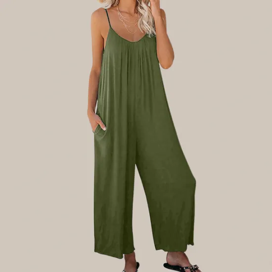 Women's Jumpsuits Casual Summer Basic Daily Wide Leg Navy Blue Overall Solid Color Women Jumpsuits