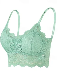 Discount Women's Lace Bras Sheer Bras 3/4 Cup V Neck Push Up Lace Pure Color Pull-On Closure Date Valentine's Day Casual Daily Nylon Sexy 1PC White Black / Bras & Bralettes / 1 PC Home Outfits Women Lingerie