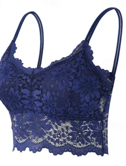 Discount Women's Lace Bras Sheer Bras 3/4 Cup V Neck Push Up Lace Pure Color Pull-On Closure Date Valentine's Day Casual Daily Nylon Sexy 1PC White Black / Bras & Bralettes / 1 PC Home Outfits Women Lingerie
