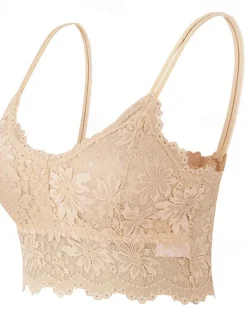 Discount Women's Lace Bras Sheer Bras 3/4 Cup V Neck Push Up Lace Pure Color Pull-On Closure Date Valentine's Day Casual Daily Nylon Sexy 1PC White Black / Bras & Bralettes / 1 PC Home Outfits Women Lingerie