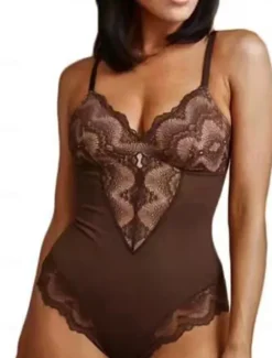 Hot Women's Lace Mesh Shapewear Nightwear - Nylon Spandex Solid Colored Home Outfits Women Shapewear