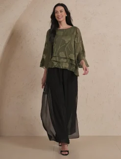 Hot Women's Lace Shirt Blouse Dressy Tops Chiffon Tops Solid Color Floral Elegant Stylish Casual Half Sleeve Flutter Sleeve Boat Neck Regular Tops Wedding Guest Work Daily Asymmetric Hem Summer Women Lace Tops|Blouses & Shirts