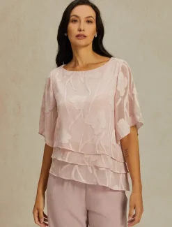 Women's Lace Shirt Blouse Dressy Tops Chiffon Tops Solid Color Floral Graphic Elegant Stylish Basic Half Sleeve Flutter Sleeve Boat Neck Regular Tops Wedding Guest Work Daily Asymmetric Hem Women Blouses & Shirts