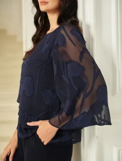 Best Women's Lace Shirt Blouse Dressy Tops Chiffon Tops Solid Color Floral Graphic Elegant Stylish Basic Half Sleeve Flutter Sleeve Boat Neck Regular Tops Wedding Guest Work Daily Asymmetric Hem Women Lace Tops|Boho Tops