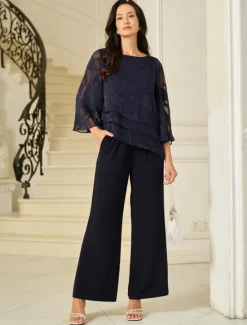 Best Women's Lace Shirt Blouse Dressy Tops Chiffon Tops Solid Color Floral Graphic Elegant Stylish Basic Half Sleeve Flutter Sleeve Boat Neck Regular Tops Wedding Guest Work Daily Asymmetric Hem Women Lace Tops|Boho Tops