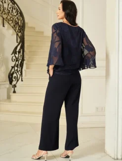 Best Women's Lace Shirt Blouse Dressy Tops Chiffon Tops Solid Color Floral Graphic Elegant Stylish Basic Half Sleeve Flutter Sleeve Boat Neck Regular Tops Wedding Guest Work Daily Asymmetric Hem Women Lace Tops|Boho Tops