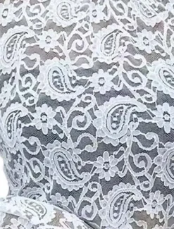 Sale Women's Lace Splicing Top Stylish Long Sleeve Crew Neck Regular Tops Lace pale pinkish gray White Summer Spring Women Lace Tops