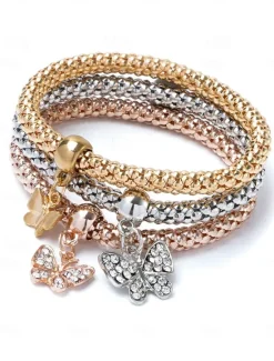 Sale Women's Layered Crown Elegant Fashion Chrome Bracelet Jewelry Light golden / Golden yellow / Rose Gold For Party Street Prom Women Spring Accessories|Trendy Jewelry