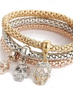 Sale Women's Layered Crown Elegant Fashion Chrome Bracelet Jewelry Light golden / Golden yellow / Rose Gold For Party Street Prom Women Spring Accessories|Trendy Jewelry