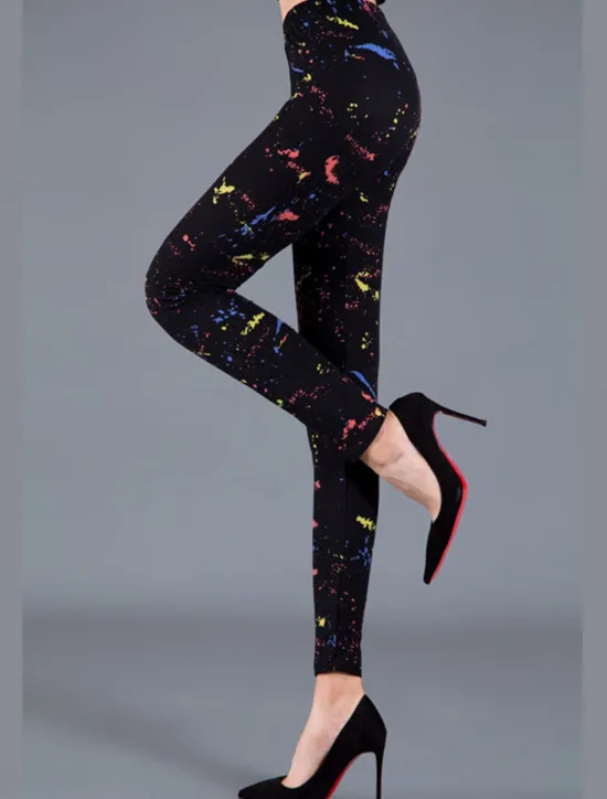 Best Women's Leggings Active Fashion Streetwear Ankle-Length High Waist Floral Animal Dot Printing High Cut Breathability Soft Comfortable Micro-elastic Outdoor Yoga Street dark brown Grey Navy Black 1# Women Leggings