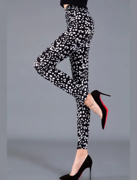 Best Women's Leggings Active Fashion Streetwear Ankle-Length High Waist Floral Animal Dot Printing High Cut Breathability Soft Comfortable Micro-elastic Outdoor Yoga Street dark brown Grey Navy Black 1# Women Leggings