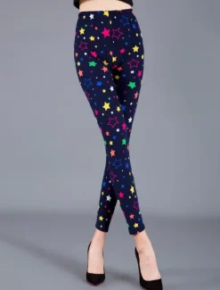 Best Women's Leggings Active Fashion Streetwear Ankle-Length High Waist Floral Animal Dot Printing High Cut Breathability Soft Comfortable Micro-elastic Outdoor Yoga Street dark brown Grey Navy Black 1# Women Leggings