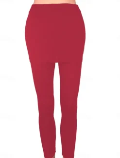 Women's Leggings Active Fashion Streetwear Full Length High Waist Plain High Cut Breathability Soft Comfortable Micro-elastic Outdoor Street Daily claret Light Gray Dark-Gray Black Fall Winter Women Leggings