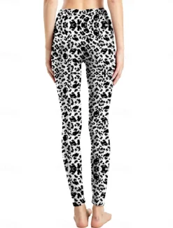 Discount Women's Leggings Active Fashion Full Length High Waist Leopard Gradient Snake Print Elastic Waist Print Breathable Soft Comfortable Micro-elastic Outdoor Vacation Home Leopard Print 0358 blue and Women Leggings