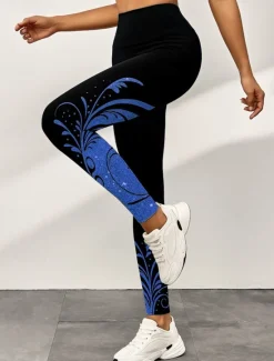 Clearance Women's Leggings Active Vacation Vintage Ankle-Length High Waist Graphic Abstract 3D Print Quick Dry Breathability Soft Stretchy Outdoor Home Causal Yellow Pink Blue Gray Fall Slim Fit Women Women's Sweatpants & Joggers|Leggings