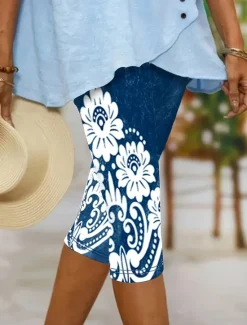 Discount Women's Leggings Capri Pants 3D Print High Elasticity Vacation Vintage Fashion Calf-Length High Waist Floral Graphic Printing Thermal Warm Breathable Soft Stretchy Formal Outdoor Vacation Women Leggings