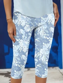 Best Women's Leggings Capri Pants High Elasticity Fashion Streetwear Full Length High Waist Floral Printing Thermal Warm Breathable Soft Outdoor Daily Pink Blue Purple Green Fall Winter Regular Fit Women Leggings