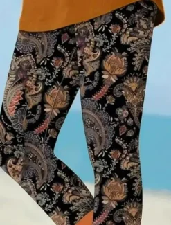 New Women's Leggings Capri Pants High Elasticity Vacation Fashion Hawaiian Ankle-Length Mid Waist Floral Printing Thermal Warm Breathable Soft Vacation Casual Daily Summer Spring Regular Fit Women Leggings