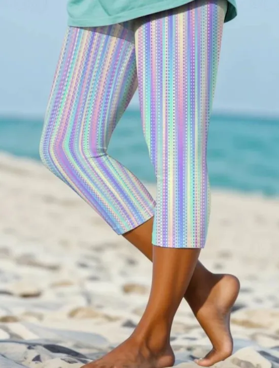 New Women's Leggings Capri Pants High Elasticity Fashion Streetwear Full Length High Waist Plaid Printing Thermal Warm Breathable Soft Outdoor Daily Fall Winter Regular Fit Women Leggings|Spring Pants
