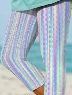 New Women's Leggings Capri Pants High Elasticity Fashion Streetwear Full Length High Waist Plaid Printing Thermal Warm Breathable Soft Outdoor Daily Fall Winter Regular Fit Women Leggings|Spring Pants