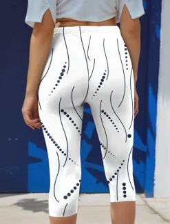 Hot Women's Leggings Capri Pants High Elasticity Vacation Vintage Fashion Calf-Length High Waist Graphic Polka Dot Printing Thermal Warm Breathable Soft Stretchy Outdoor Street Daily Women Leggings