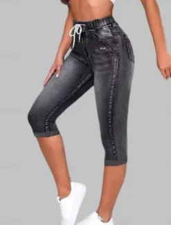 New Women's Leggings Capri Pants 3D Print Vacation Casual Tights Calf-Length High Waist Solid Color High Cut Comfort Breathable Quick Dry Stretchy Outdoor Street Daily Black Blue Summer Slim Fit Women Leggings