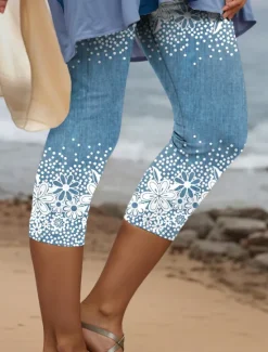 Discount Women's Leggings Capri Pants 3D Print High Elasticity Vintage Fashion Casual Calf-Length High Waist Floral Graphic Geometic Printing Breathable Soft Stretchy Outdoor Daily Women Leggings