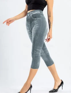 Outlet Women's Leggings Capri Pants 3D Print Vacation Vintage Ethnic Style Calf-Length High Waist Graphic High Cut Comfort Breathable Quick Dry Stretchy Outdoor Street Daily Black Red Blue Gray Summer Women Leggings