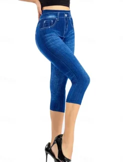 Outlet Women's Leggings Capri Pants 3D Print Vacation Vintage Ethnic Style Calf-Length High Waist Graphic High Cut Comfort Breathable Quick Dry Stretchy Outdoor Street Daily Black Red Blue Gray Summer Women Leggings