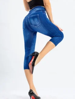 Outlet Women's Leggings Capri Pants 3D Print Vacation Vintage Ethnic Style Calf-Length High Waist Graphic High Cut Comfort Breathable Quick Dry Stretchy Outdoor Street Daily Black Red Blue Gray Summer Women Leggings