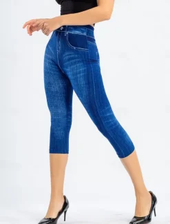 Outlet Women's Leggings Capri Pants 3D Print Vacation Vintage Ethnic Style Calf-Length High Waist Graphic High Cut Comfort Breathable Quick Dry Stretchy Outdoor Street Daily Black Red Blue Gray Summer Women Leggings