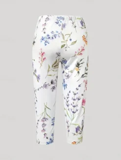 Online Women's Leggings Capri Pants High Elasticity Vacation Vintage Fashion Calf-Length High Waist Floral Graphic Printing Breathable Soft Stretchy Formal Vacation Office Robin's Egg Blue White Women Leggings