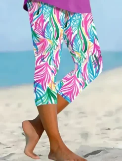 Sale Women's Leggings Capri Pants High Elasticity Vacation Vintage Fashion Full Length High Waist Floral Graphic Printing Thermal Warm Breathable Soft Stretchy Outdoor Daily Women Leggings