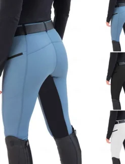 Best Women's Leggings Fashion Athletic Full Length High Waist Plain Comfy Soft Comfortable High Elasticity Outdoor Vacation Street Navy Black White Sky Blue Summer Spring Slim Fit Women Leggings