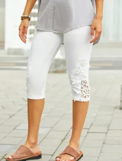 Online Women's Leggings Fashion Calf-Length Plain Lace Tummy Control Butt Lift Comfort Stretchy Casual Weekend Slim Women Leggings