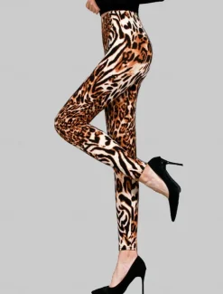 Hot Women's Leggings Fashion Streetwear Full Length High Waist Leopard Print Breathability Comfortable Micro-elastic Outdoor Street Daily Orange leopard Striped leopard large leopard print small leopard Women Leggings