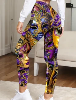 Clearance Women's Leggings Fashion Streetwear Ankle-Length High Waist Graphic Printing Thermal Warm Soft Breathable Micro-elastic Outdoor Daily Fall Winter Regular Fit Women Leggings