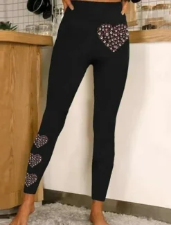 Online Women's Leggings Fashion Streetwear Ankle-Length High WaistPantsCarnival Graphic Printing Thermal Warm Soft Breathable Micro-elastic Outdoor Daily Spring Fall Regular Fit Women Leggings