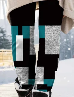 Discount Women's Leggings Fashion Streetwear Ankle-Length High Waist Plaid Printing Thermal Warm Soft Breathable Micro-elastic Outdoor Daily Fall Winter Regular Fit Women Leggings