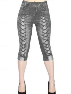 Sale Women's Leggings Shorts 3D Print Chinos Vacation Vintage Ethnic Style Calf-Length High Waist High Cut Comfort Breathable Quick Dry Stretchy Outdoor Street Daily Black Blue Purple Summer Slim Fit Women Shorts|Leggings
